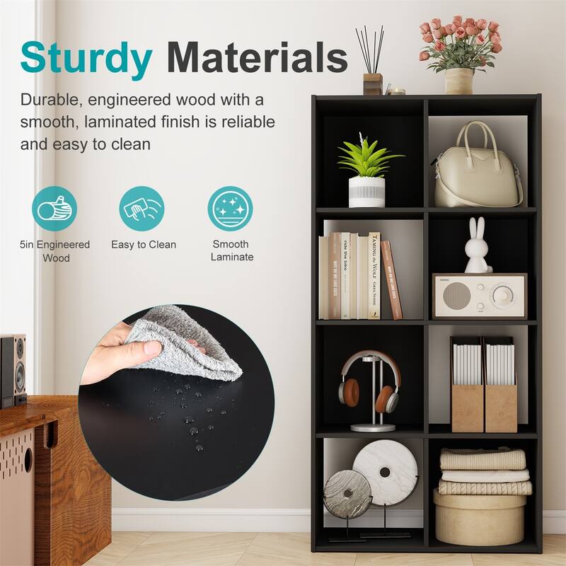 Cube Storage Organizer Shelf with Freestanding Bookshelf.