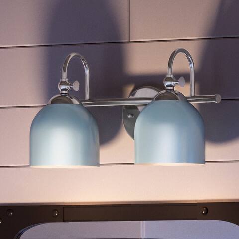 Luxury Vinatge Bath Light, 9"H x 14.75"W, with Farmhouse Style, Polished Chrome, BWP4311 by Urban Ambiance - 14.75