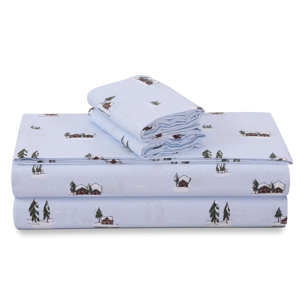 Portuguese Printed Cotton Flannel Extra Deep Pocket Sheet Set