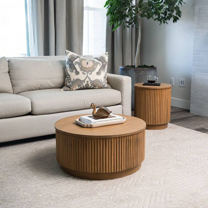 Maven Lane Dallas Round Wooden Coffee Table