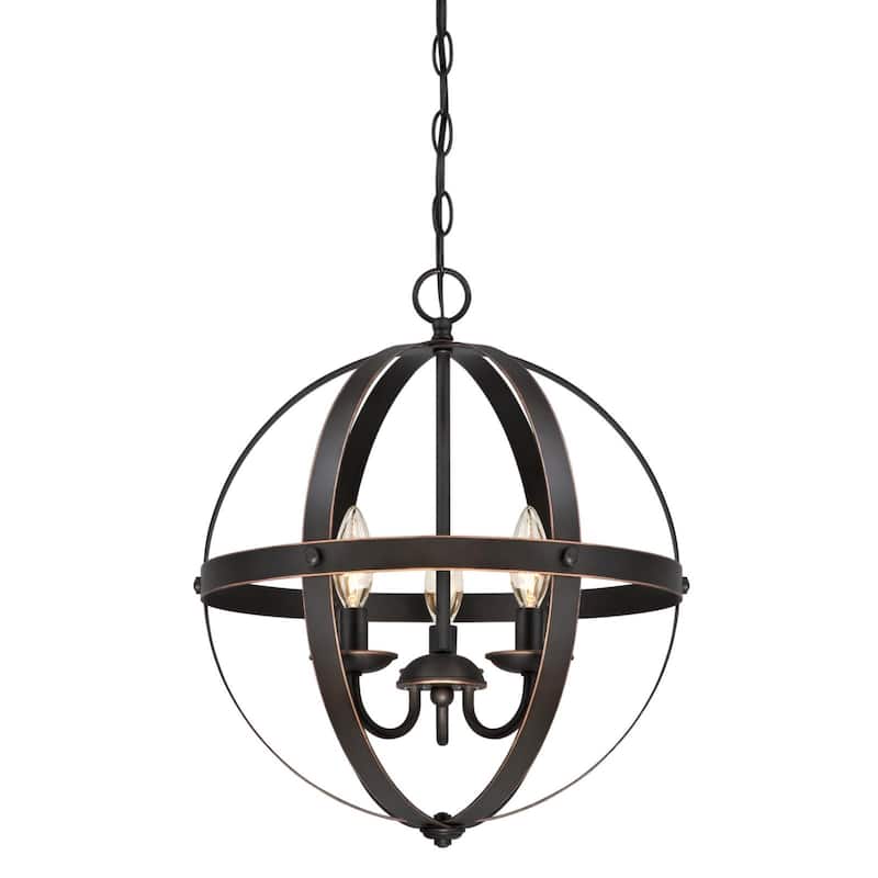 Westinghouse Lighting Stella Mira Indoor Chandelier - 3-Light - Oil Rubbed Bronze with Highlights