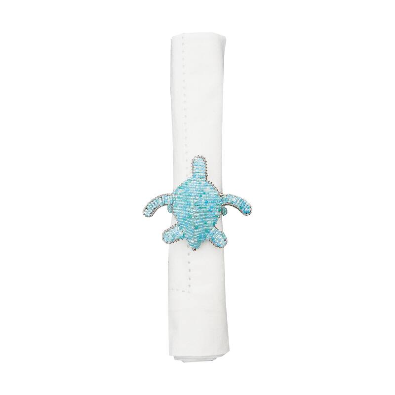 Beaded Turtle Napkin Ring Set of 6 - Set of 6