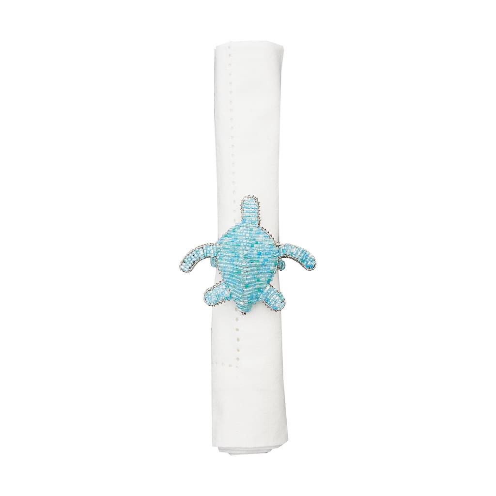 Beaded Turtle Napkin Ring Set of 6 - Set of 6