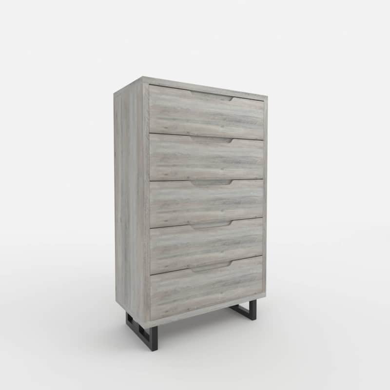 Freestanding 5 Storage Dresser for Bedroom - Grey