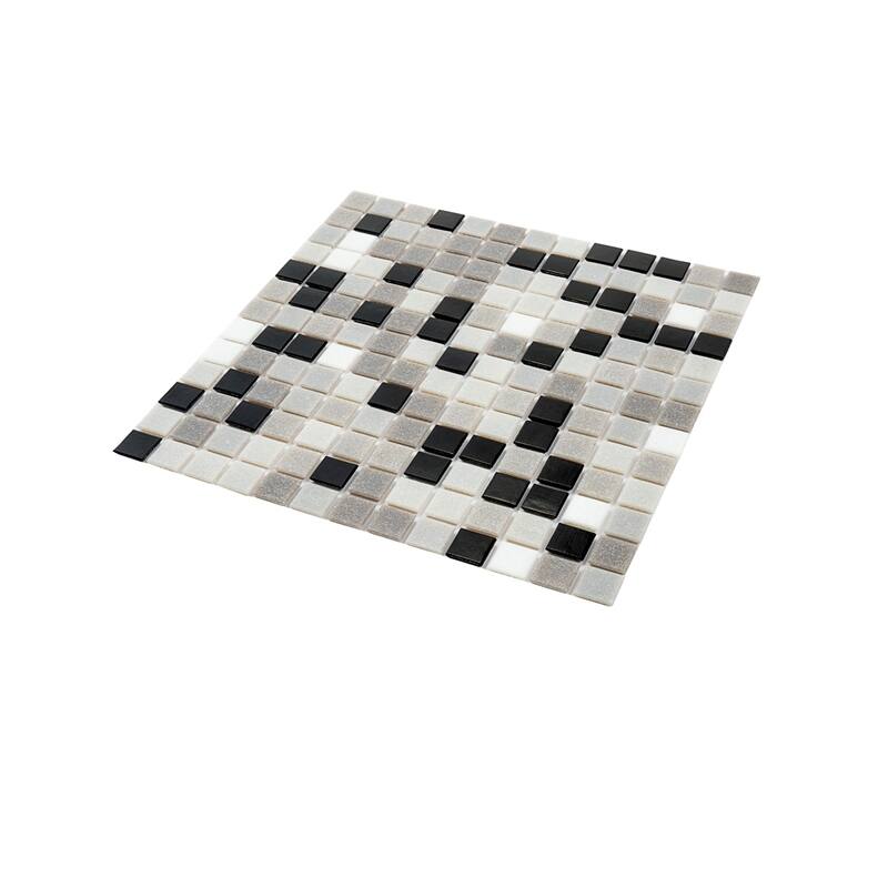 Apollo tile 12" x 12" Mingles Glossy Gray Black Glass Tile (20 sq ft/case) - 20 Pack