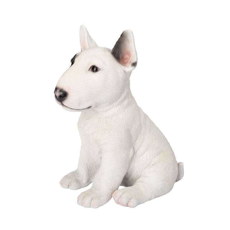 Sitting Bull Terrier Puppy Outdoor Garden Statue- 7"