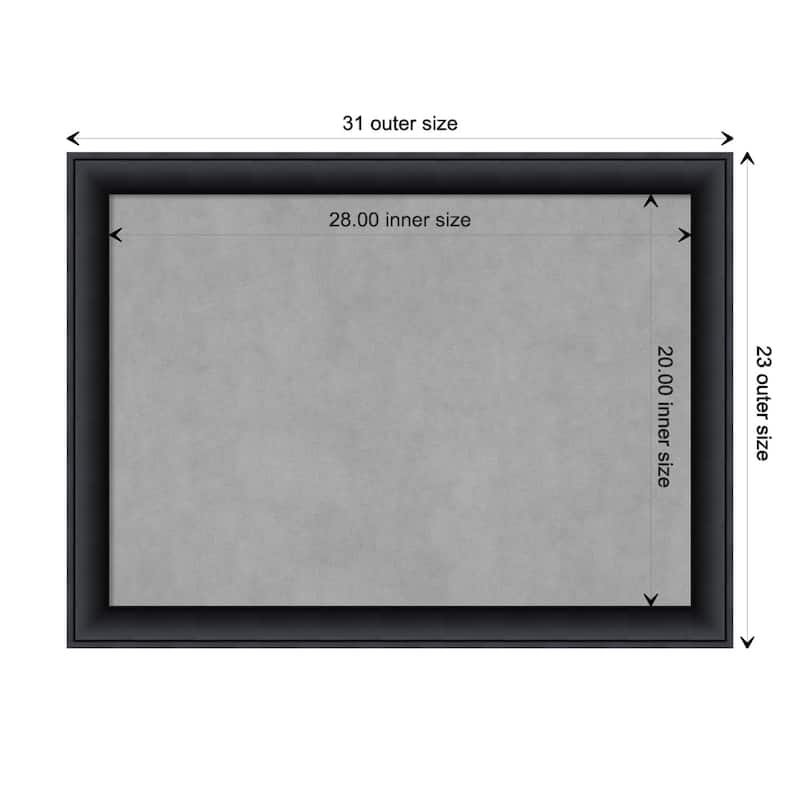 Framed Magnetic Board, Nero Black - Board Size 28x20