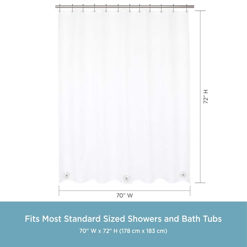 Kenney Medium Weight PEVA Shower Curtain Liner, 70" W x 72" H