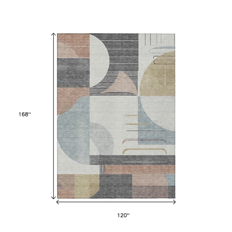 HomeRoots Geometric Modern Rectangle Outdoor Rug