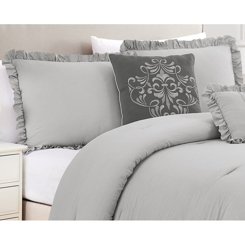 Portland Ruffled Washed Comforter Set