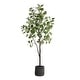 preview thumbnail 1 of 2, Uttermost 60246 Eden 108" Tall Fig Tree Artificial Plant in a Concrete - Green / Characoal Green / Characoal