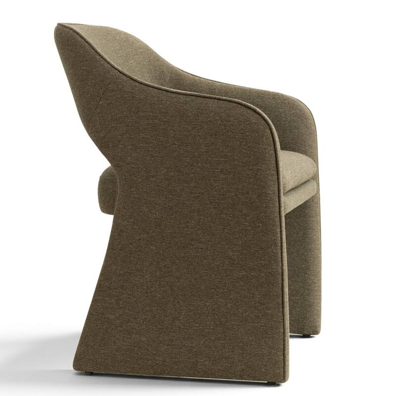 Upholstered Dining Chairs Set of 4 with Open-Back Design and Performance Fabric