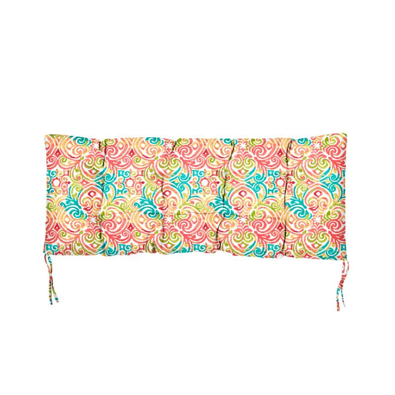 Sorra Home Corinthian Dapple Indoor/Outdoor Tufted Bench Cushion