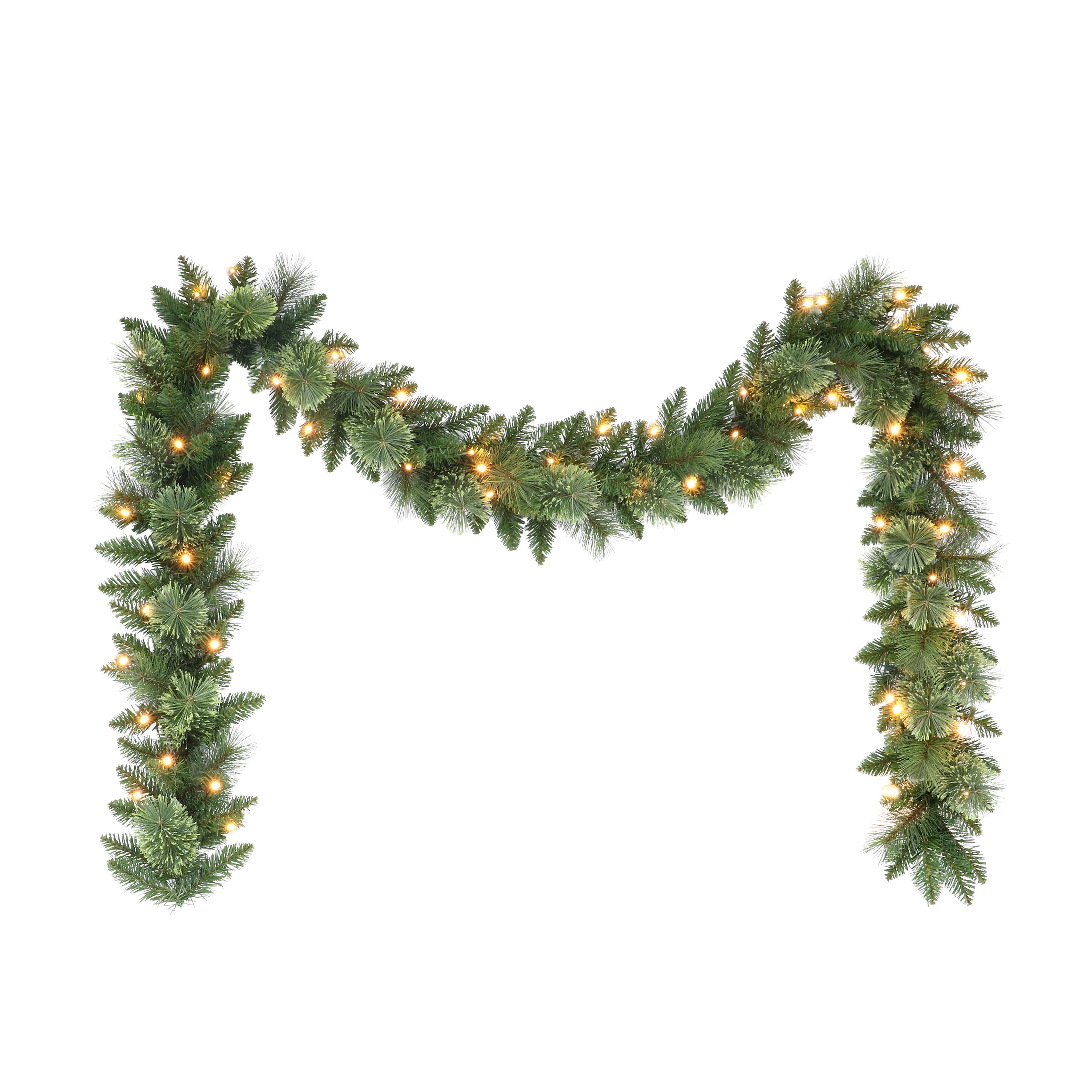 Puleo International 9 ft x 10" Battery-Operated Pre-Lit Garland - 9.834