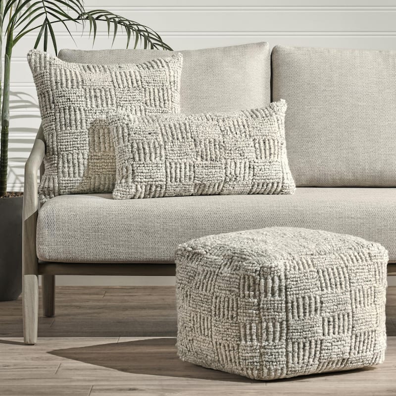 Villa by Classic Home Shades 18" Recycled Fabric Indoor/Outdoor Pouf