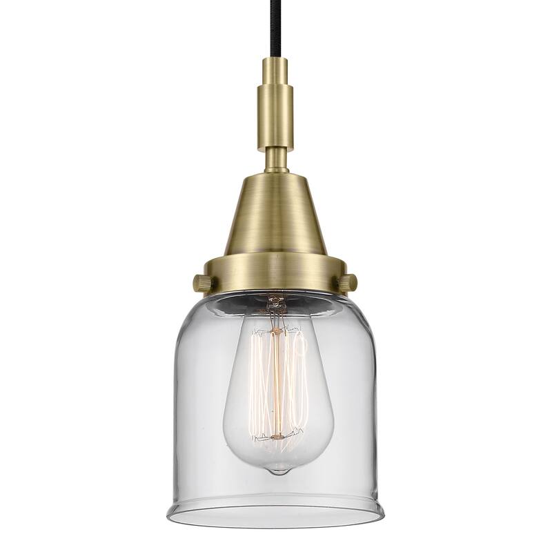 Innovations Lighting 447-1P-G52 Bell 5" Wide Mini Pendant with Clear - Antique Brass