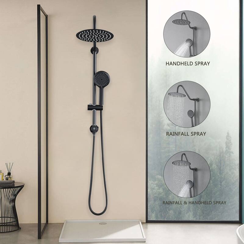 Vanityfair Shower System With 10" Rain Shower Head, 4-function Shower Head With Handheld, Adjustable Slide Bar
