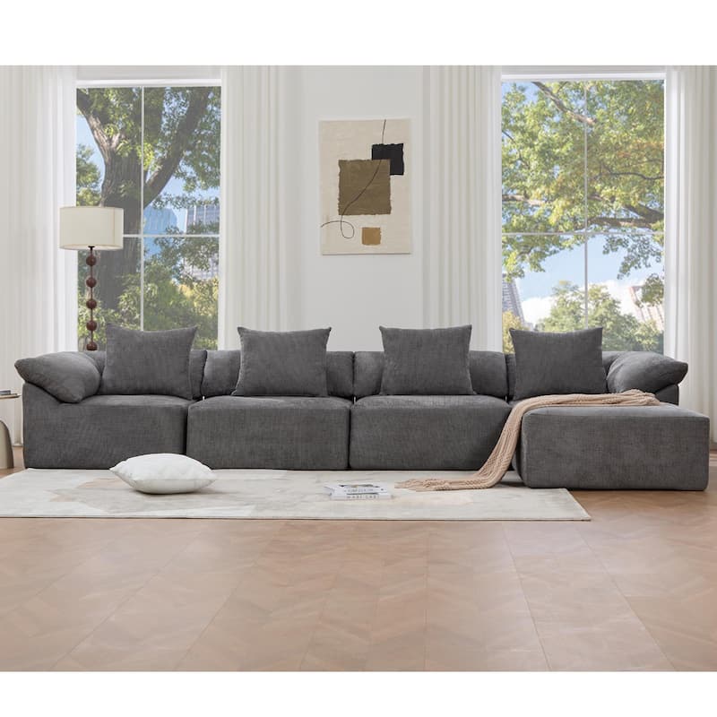 142" L Shaped Modular Sectional Sofa No Assembly