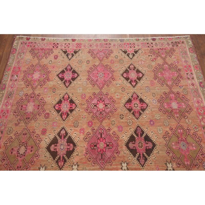 Hand Knotted Oriental 100% Wool Carpet Traditional All-Over Oranges & Rust Sirjan Area Rug - 5' 10'' X 4' 3''