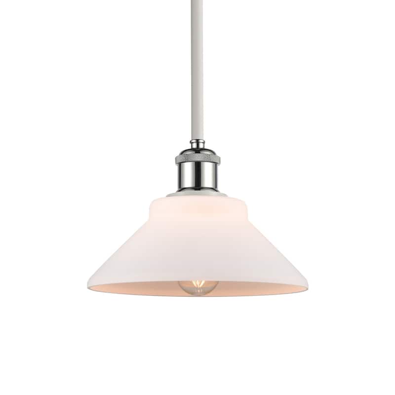 Innovations Lighting 516-1S-8-8 Orwell Pendant Orwell 8" Wide Mini - Matte White / White and Polished Chrome