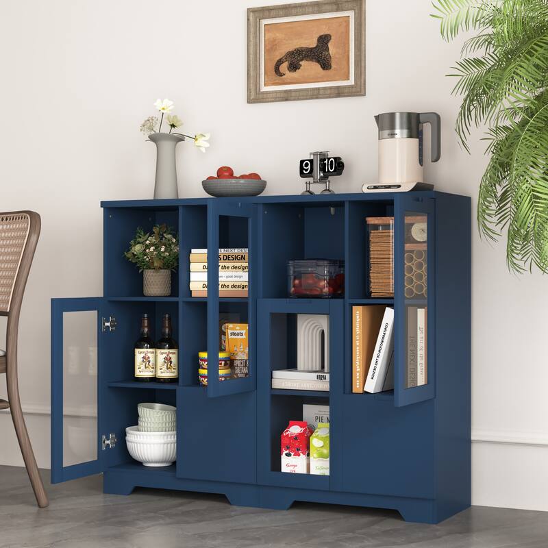 Modern Living Room Storage Cabinet with Doors and Shelves/Drawers,4 Colors
