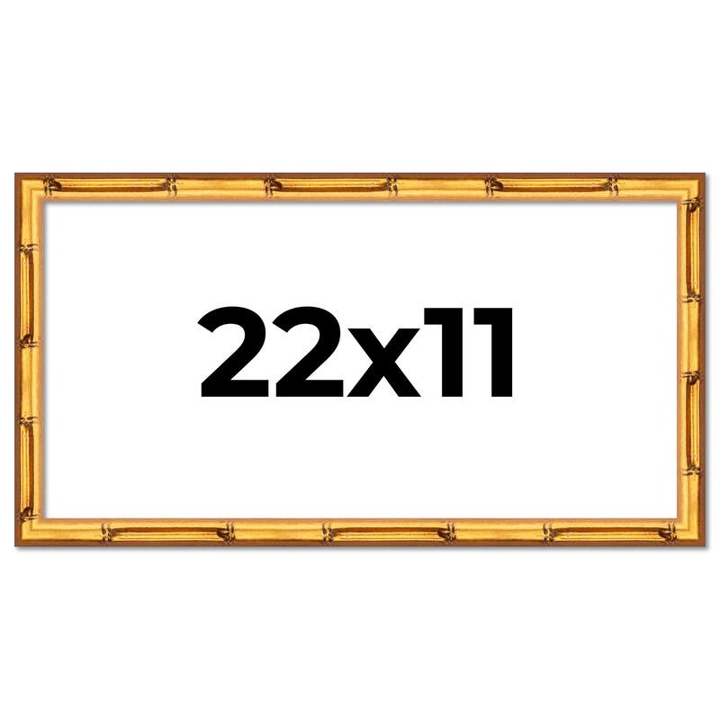 22x11 Frame Gold Bamboo Picture Frame Modern Photo Frame Includes UV Acrylic Shatter Guard Front Acid Free Foam Backing Board