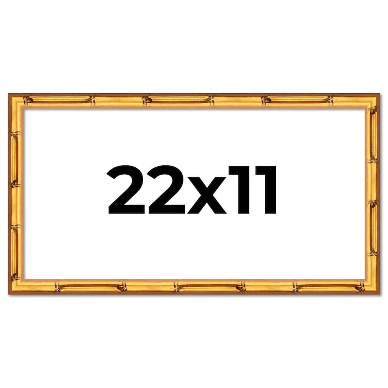 22x11 Frame Gold Bamboo Solid Wood Picture Frame | 1 Inch Moulding