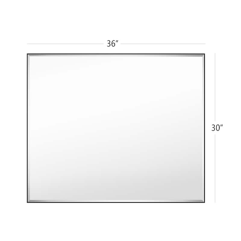 Aluminum Framed Rectangle Beveled Bathroom Wall Mirror
