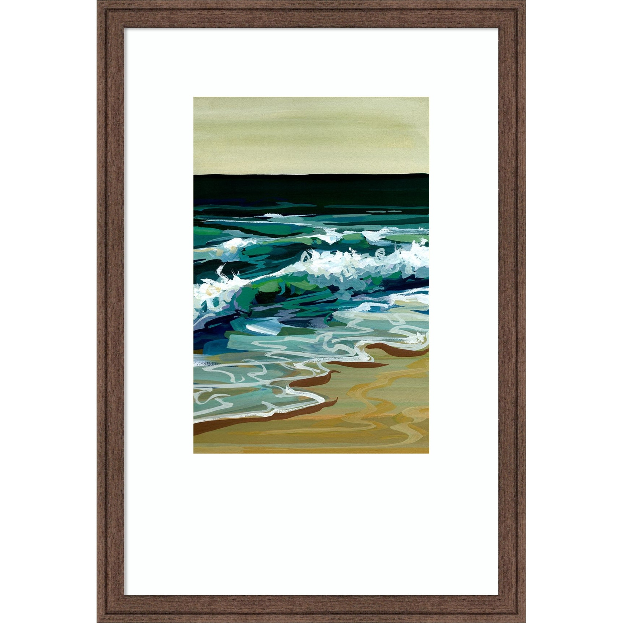 Dark Waves by Brook Page Wood Framed Wall Art Print