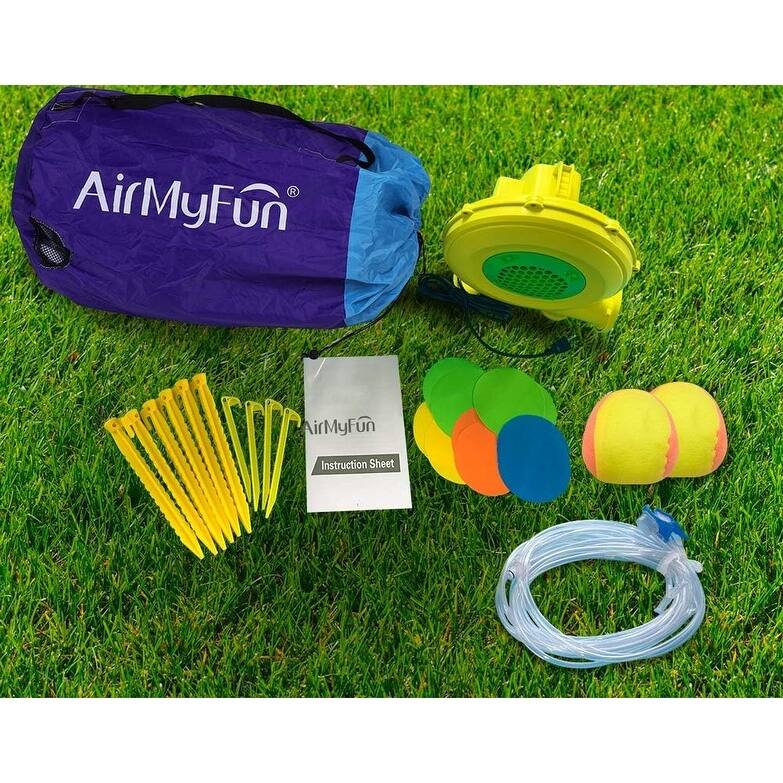 Inflatable Bounce House, Jumping Castle with Water and Slide, Inflatable Bouncer with Air Blower, Water Spray