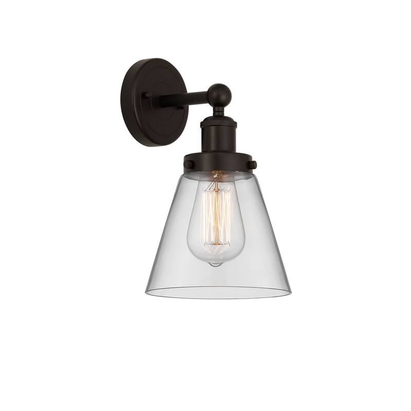 Innovations Lighting 616-1W-10-7 Cone Sconce Cone 10" Tall Wall Sconce - Oil Rubbed Bronze / Clear