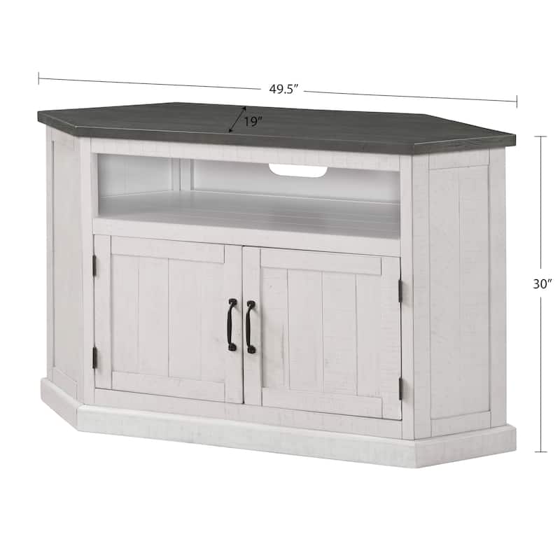 The Gray Barn Danebury Rustic 50-inch Solid Wood Corner TV Stand