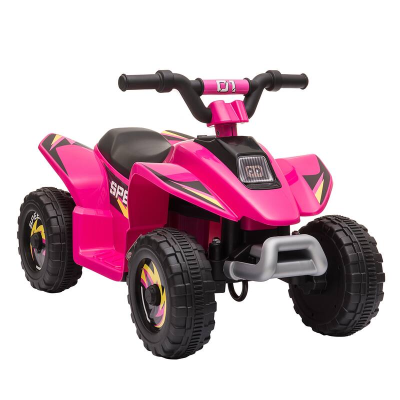 6V Battery-Powered Toddler ATV, Motorized Quad for Ages 18-36 Months, 4 Wheels, Rechargeable, Pink - Pink
