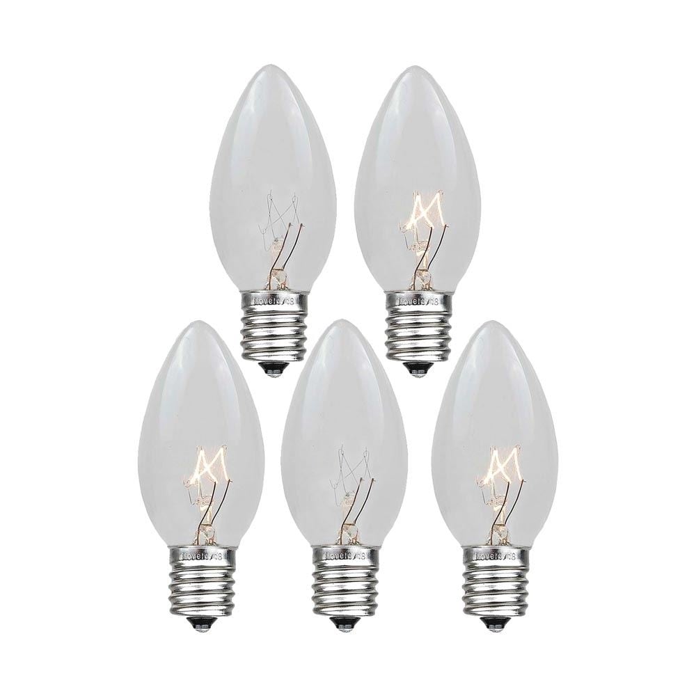 25 Pack C9 Twinkle Outdoor Christmas Replacement Bulbs, C9/E17 Base