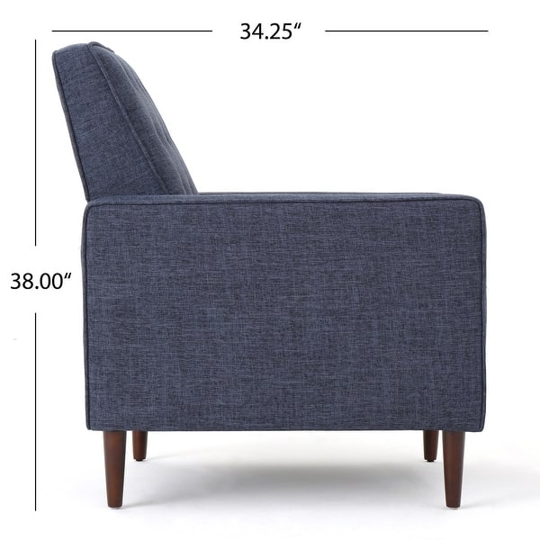 dimension image slide 4 of 5, Mervynn Mid-Century Modern Button Tufted Fabric Recliner by Christopher Knight Home
