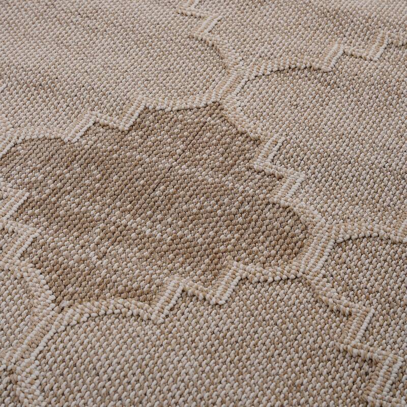 LOOM & LUXE Collection Cream/Trellis Indoor/Outdoor Area Rug