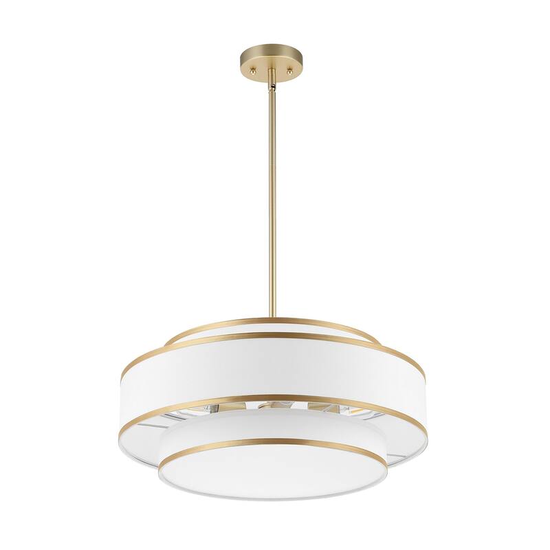 GetLedel 4-Light Double Shaded Drum Chandelier