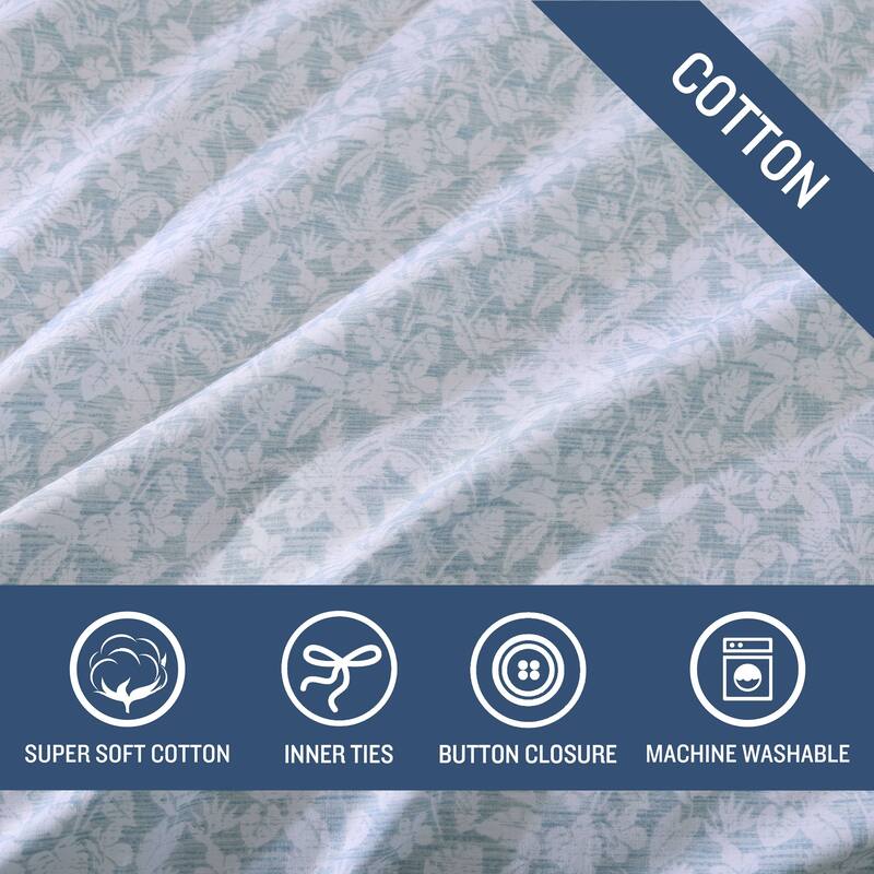 Tommy Bahama Koya Bay Blue Cotton Reversible Duvet Cover Set