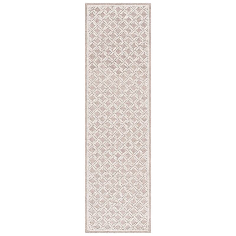 SAFAVIEH Handmade Genre Haifa Geometric Wool Rug - 2'3" x 8' Runner - Beige/Ivory
