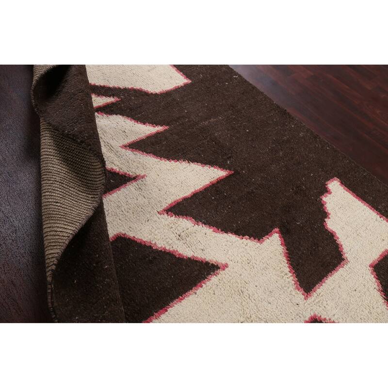 Modern Abstract Moroccan Oriental Area Rug Hand-knotted Wool Carpet - 5'11" x 9'10"