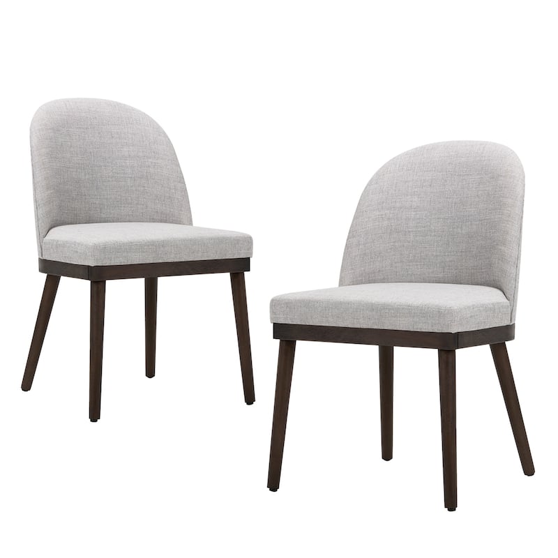 Upholstered Fabric Dining Chairs with Curved Backrest