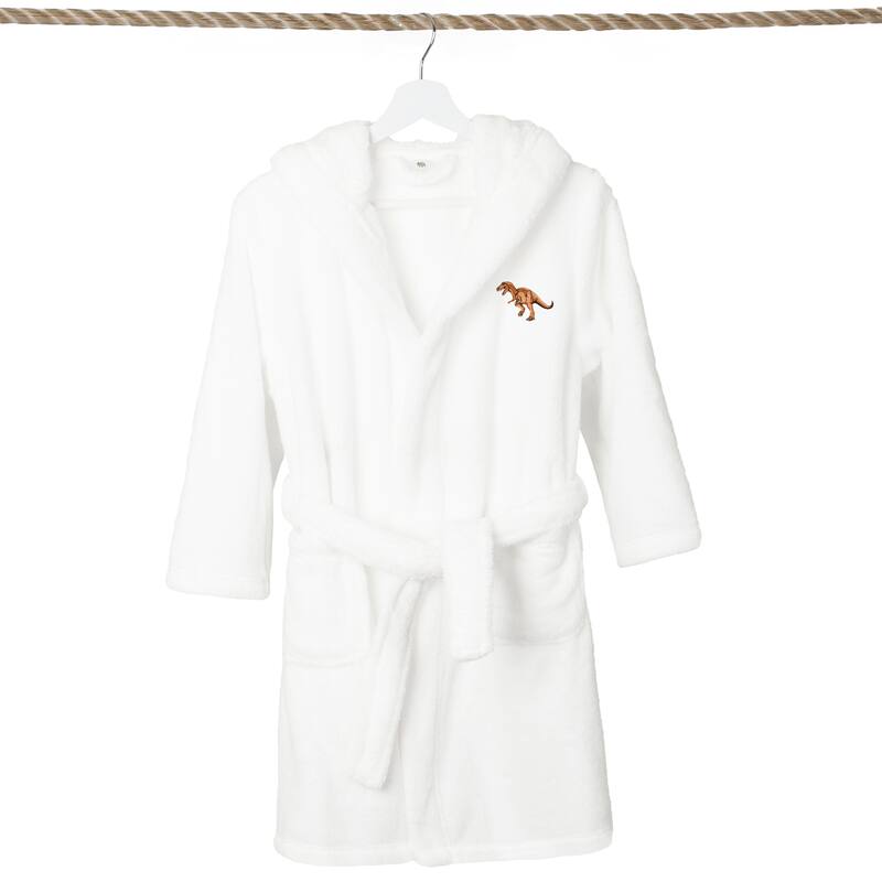 Sweet Kids 100% Polyester SUPER PLUSH Double Brushed Hooded Bathrobe - DINO