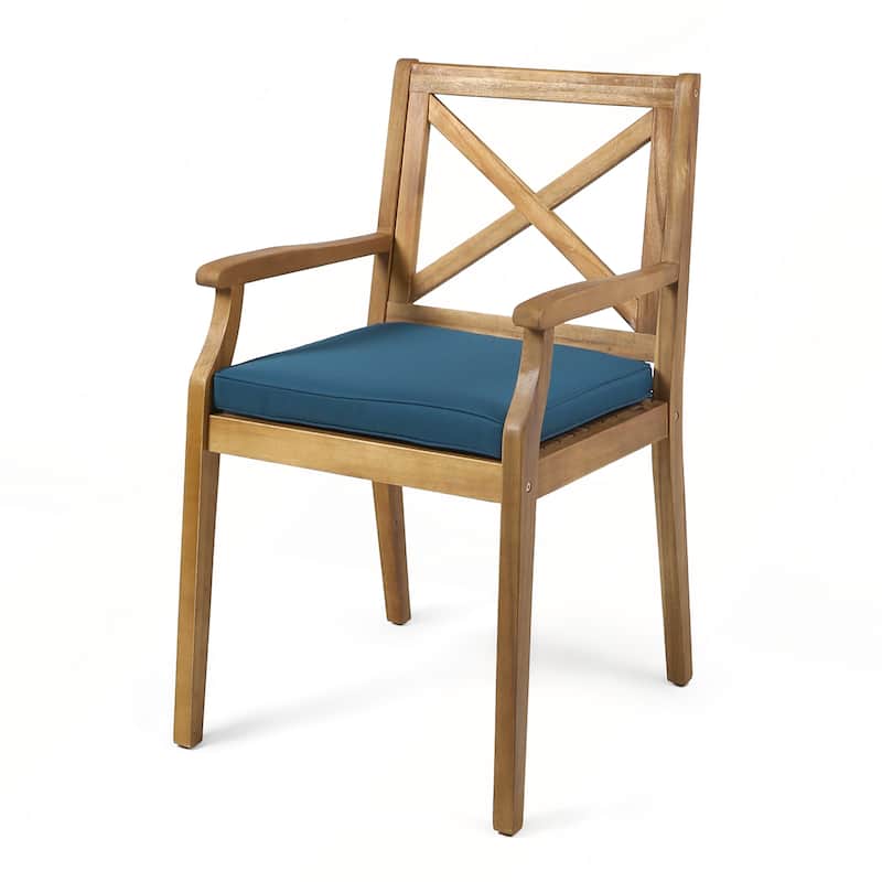 2pcs Dining Chair with with 2 Cushions for Backyard and Garden