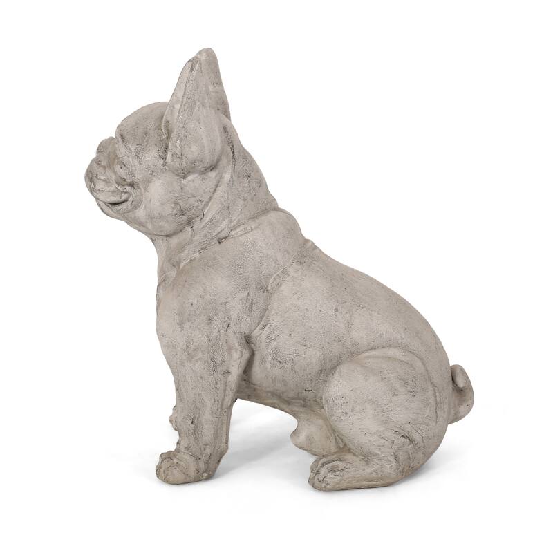 Roomfitters 17-Inch French Bulldog Garden Statue, Cast Stone Outdoor Dog Sculpture