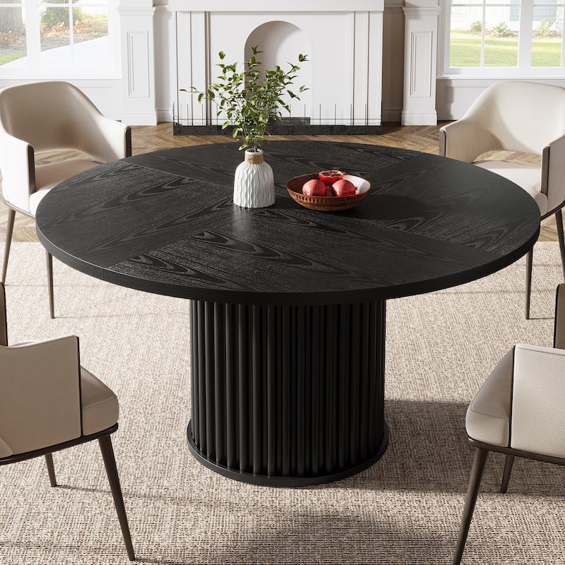 47-inches Round Dining Table for 4-6, Modern Kitchen Table with Heavy Duty Base - 47.24" W x 47.24" D x 29.92" H