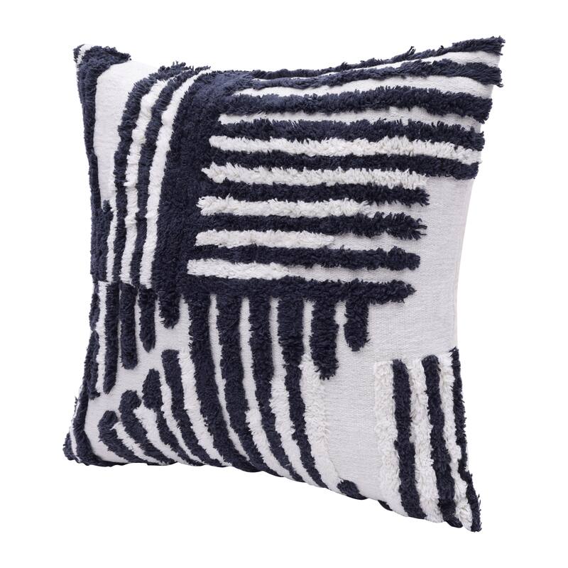 Sevita Stacy Garcia Abstract Geometric Shag Decorative Throw Pillow