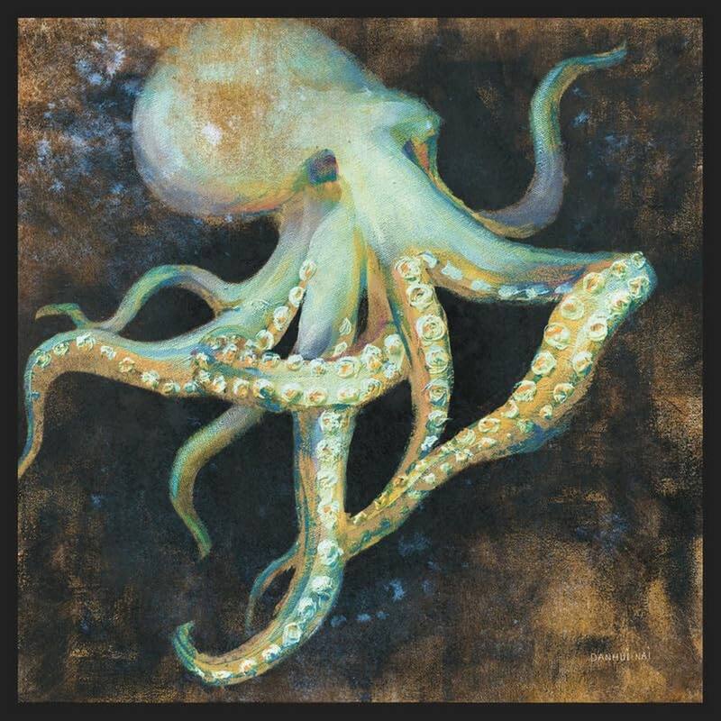 Ocean Octopus On Black Framed Poster