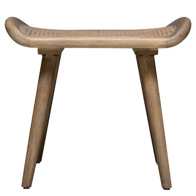 Scandinavian Style Frame Small Bench with Tapered Legs - 19.5" - Brown