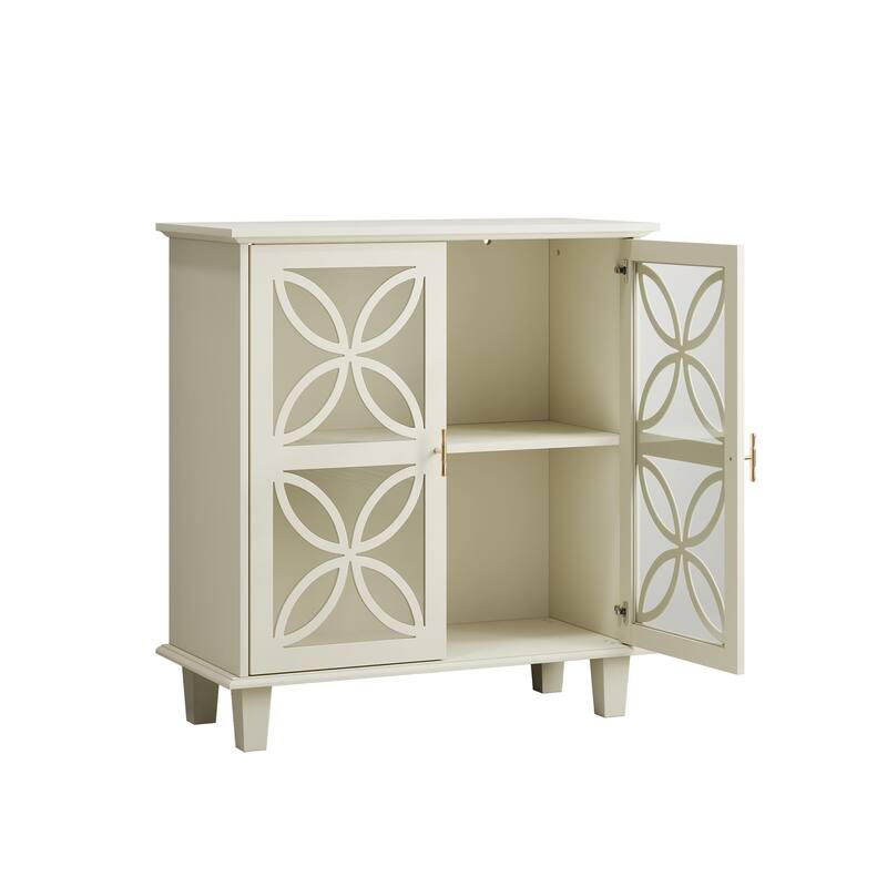 Modern 2-Door Storage Cabinet - Adjustable Shelves