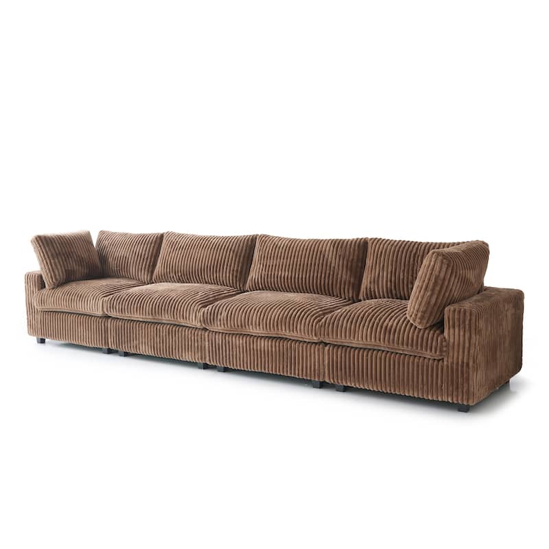 157.48" Soft Plush Modular Sectional Sofa 4-Seater Upholstered Living Room Couch